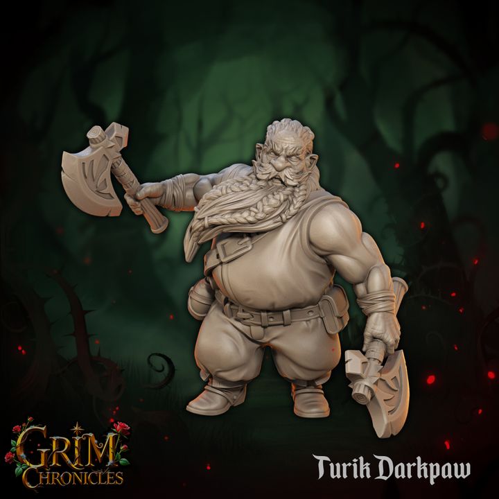 Grim Chronicles - Dark Dwarf Miniatures Set - 35mm