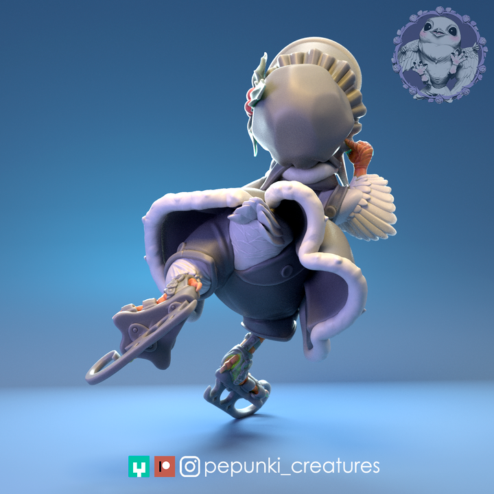 Duck Lady with Ice Skates - 60mm