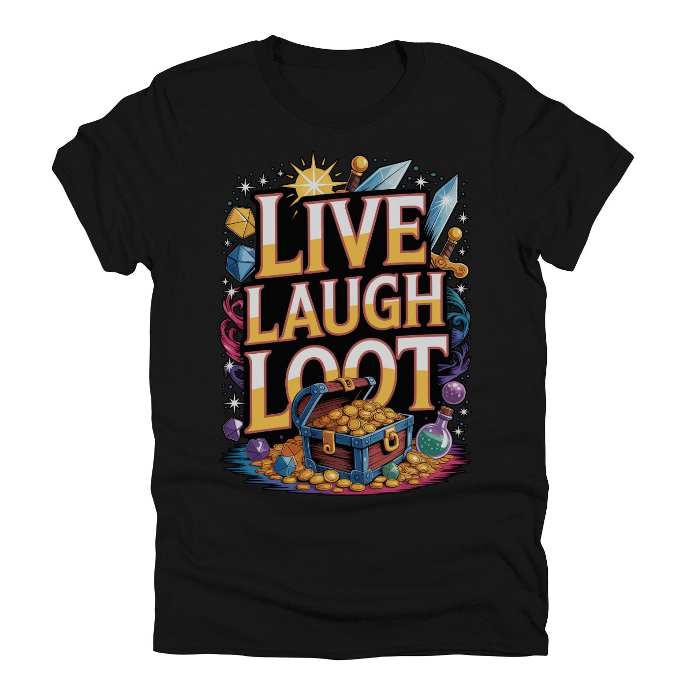 Men’s D&D T-shirt – Live Laugh Loot