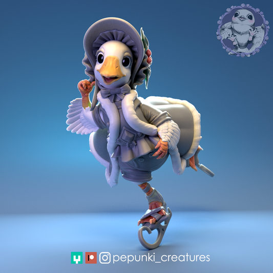 Duck Lady with Ice Skates - 60mm