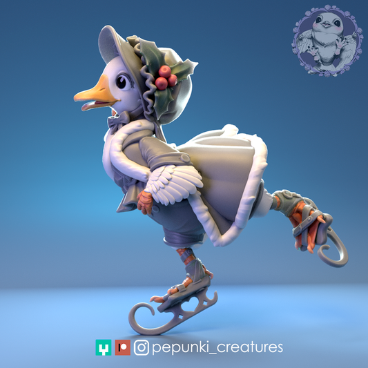 Duck Lady with Ice Skates - 60mm
